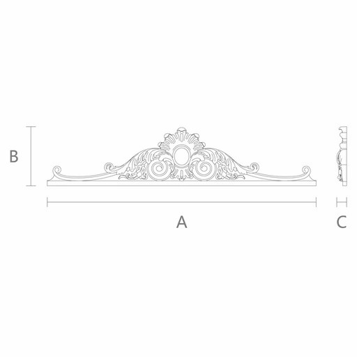 Center onlay with acanthus leaf