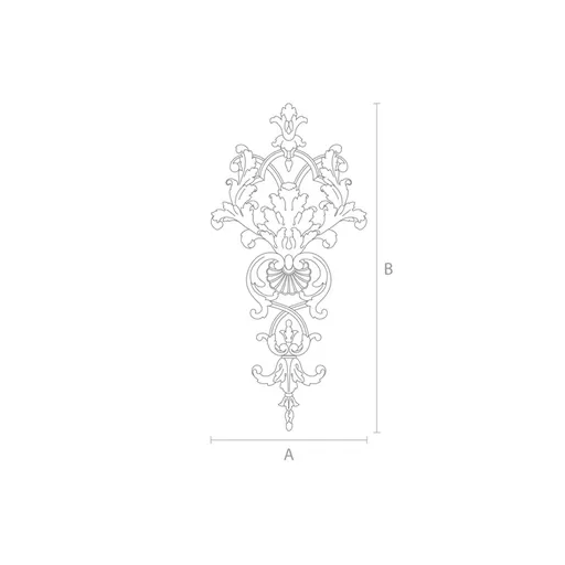 Baroque openwork drop onlay with acanthus from beech