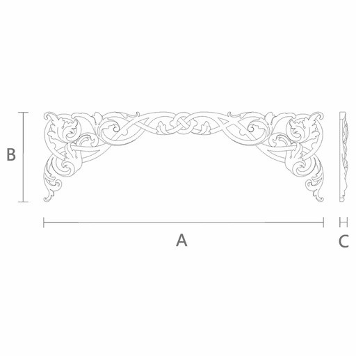 Large Antique style arched hardwood onlay