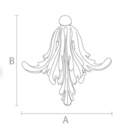 Small acanthus leaf applique for interior from solid wood