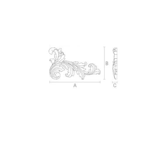 Antique-style wooden onlay for classical interiors, Right