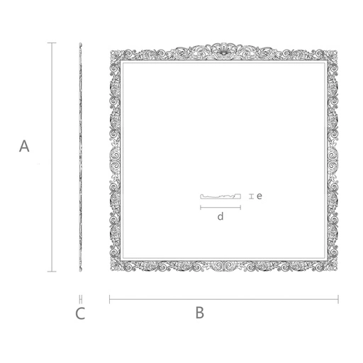 LARGE ACANTHUS FRAME FOR MIRRORS AND PAINTINGS FROM SOLID WOOD