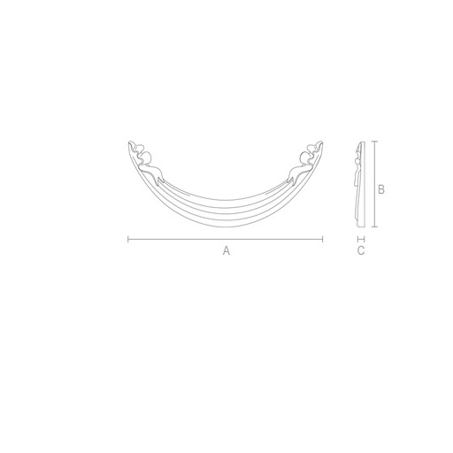 Classic-style solid wood furniture swag onlay Ribbon