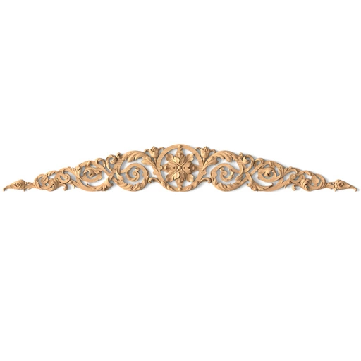 Handcrafted hardwood floral center onlay with a rosette