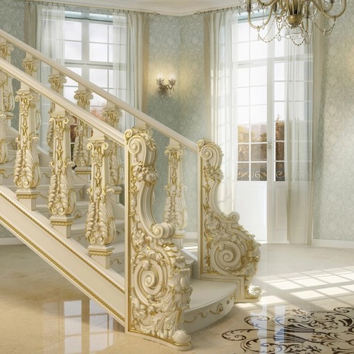 RENAISSANCE STYLE WOOD CARVED BALUSTER FOR STAIRCASE