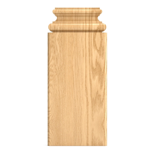 RECTANGULAR ANTIQUE STYLE CARVED PILASTER BASE FROM OAK