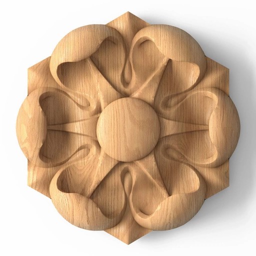 CARVED ROSETTE ONLAY FLORAL CLASSIC