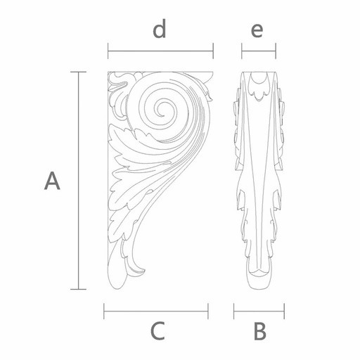 LARGE ORNATE CORBEL WITH ACANTHUS LEAF BAROQUE