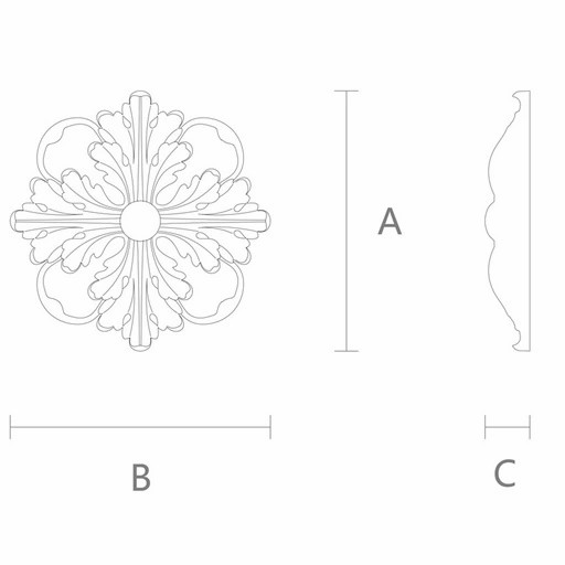 SMALL ROSETTE ORNAMENTAL WITH ACANTHUS LEAF
