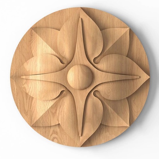 SMALL WOOD ROSETTES WITH FLOWER