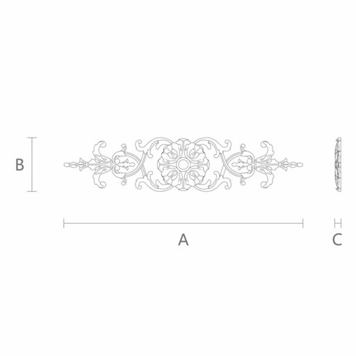 Baroque style decorative applique for interior from wood