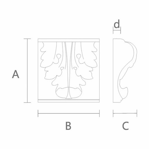 WIDE DECORATIVE CORBEL WITH ACANTHUS LEAF