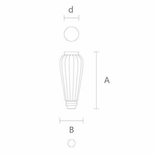 Elongated tapered reeded furniture feet modern style (1 PC)