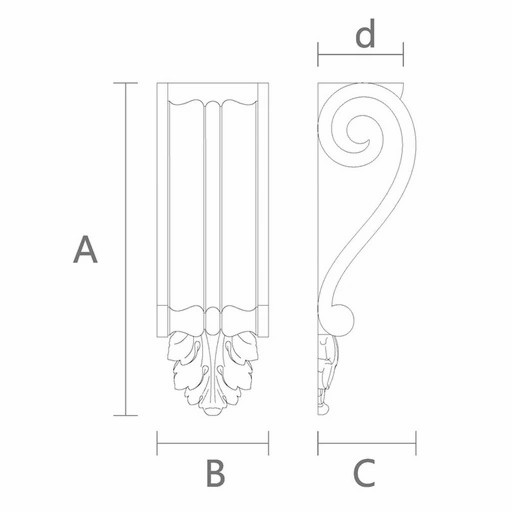 Oak bracket for staircase Neoclassical
