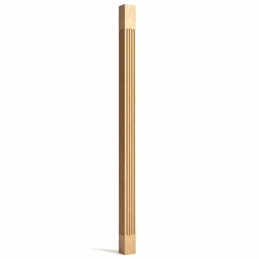 SQUARE FLUTED WOOD BALUSTER FOR SRAIRS RAILING
