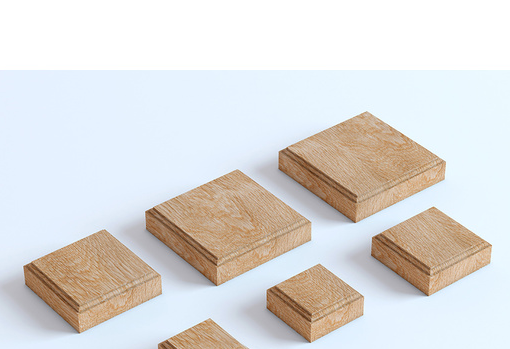 HANDCRAFTED SQUARE ROSETTE FROM SOLID WOOD