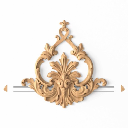 ANTIQUE WALL APPLIQUES FOR FIREPLACE FROM OAK