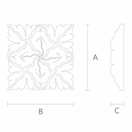 UNIQUE CARVED ROSETTE FLORAL MODERN