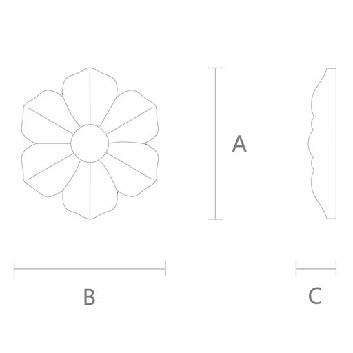 DECORATIVE ROSETTE ONLAY FLORAL MINIMALIST