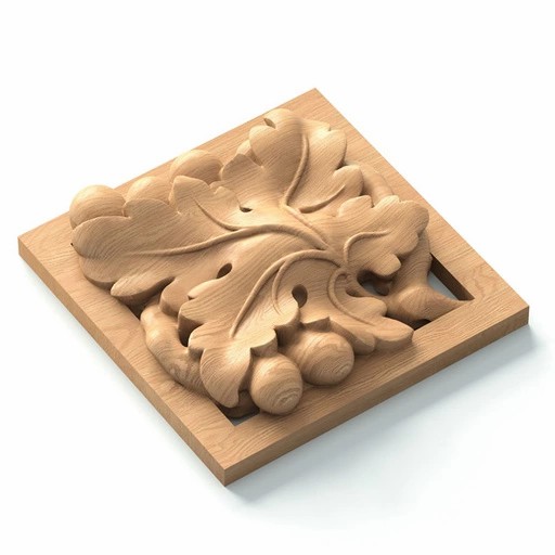 DECORATIVE SOLID WOOD ROSETTE GRAPES, RIGHT