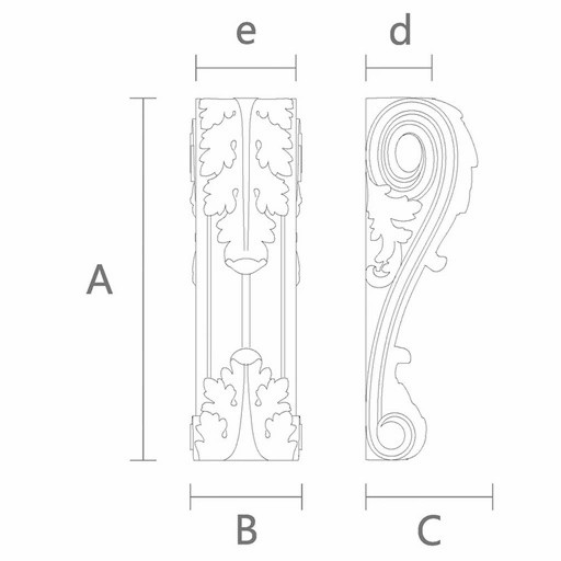 LARGE CORBEL WITH ACANTHUS SCROLL BAROQUE