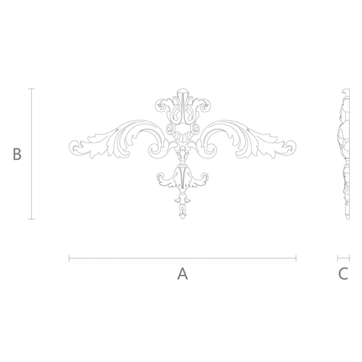 Wooden Baroque style set with scrolled acanthus appliques