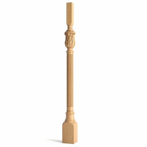 ANTIQUE HAND CARVED WOOD BALUSTER FOR STAIRCASE