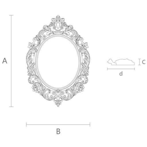 WOOD ORNATE FRAME WITH FLORAL ELEMENTS BAROQUE STYLE