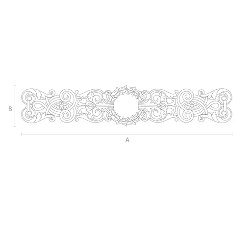 Renaissance style pilaster center applique from oak