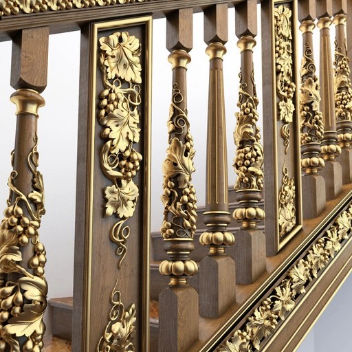 VINTAGE GROOVED CARVED STAIRCASE BALUSTER