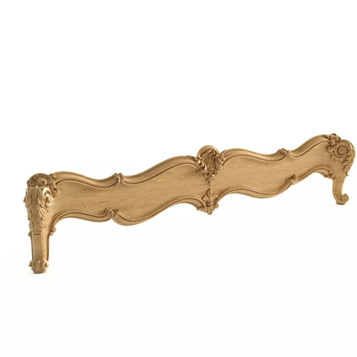 CARVED ANTIQUE STYLE WOODEN FOOTBOARD WITH ACANTHUS LEAVES