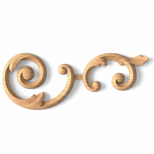 Renaissance-style wooden scrolled onlay, Right