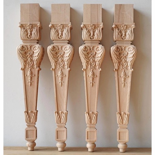 Square tapered table legs with acanthus leaf antique (1 PC)