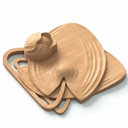 WOODEN ROSETTE LILY PAD ART NOUVEAU, LEFT