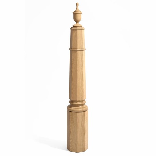 HEXAGONAL NEWEL POST WITH FINIAL