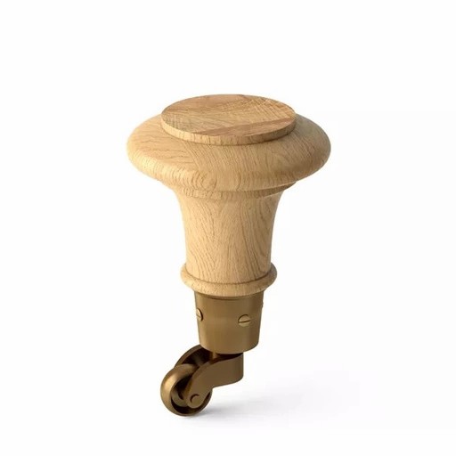Tapered furniture feet with wheels flat top