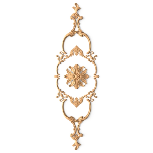 Openwork set of overlays with floral ornament from beech