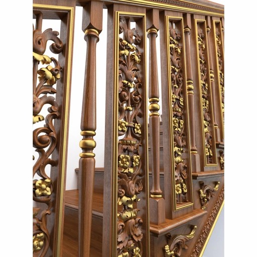 DECORATIVE RECTANGULAR BALUSTERS FLORAL OPENWORK FROM OAK