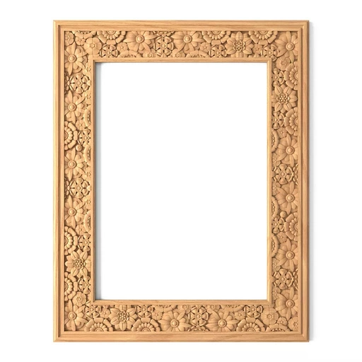 ETHNIC STYLE FLORAL CARVED FRAME FOR INTERIOR FROM OAK