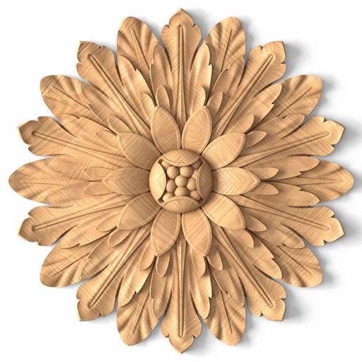 ORNAMENTAL WOODEN ROSETTE FLORAL ART NOUVEAU