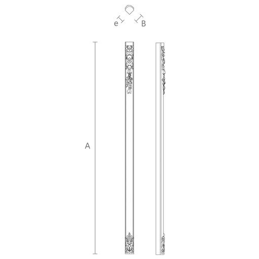 HANDCRAFTED FLORAL CORNER COLUMN FROM WOOD