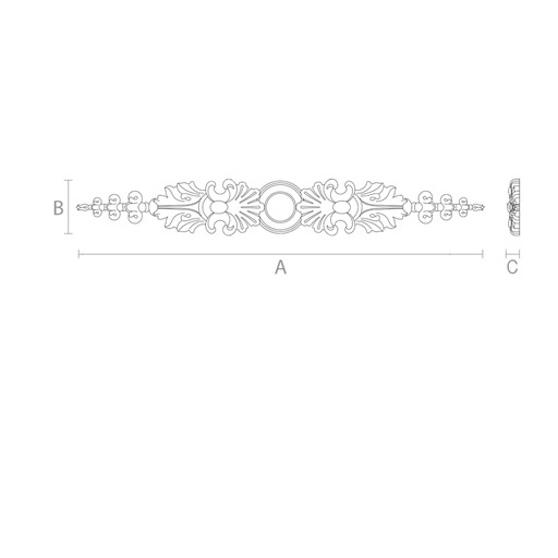 Floral applique with palmettes and acanthus leaves
