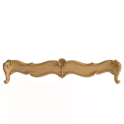 CARVED ANTIQUE STYLE WOODEN FOOTBOARD WITH ACANTHUS LEAVES