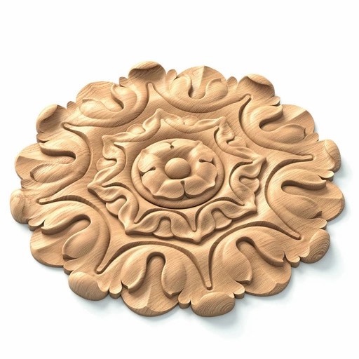 CARVED DOOR TRIM MEDALLIONS FLORAL BAROQUE