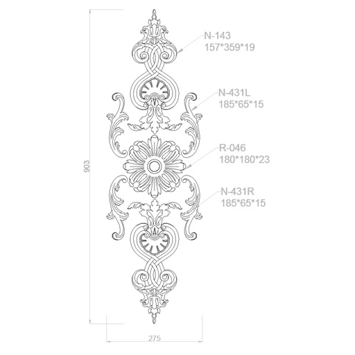 DECORATIVE SET OF FLOWER WALL DECOR BAROQUE STYLE