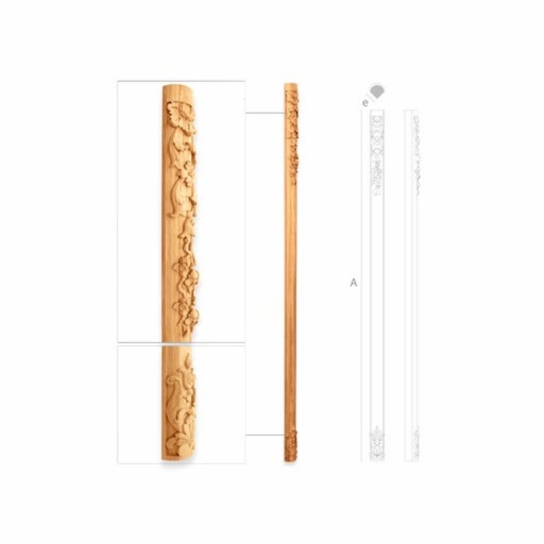 HANDCRAFTED FLORAL CORNER COLUMN FROM WOOD