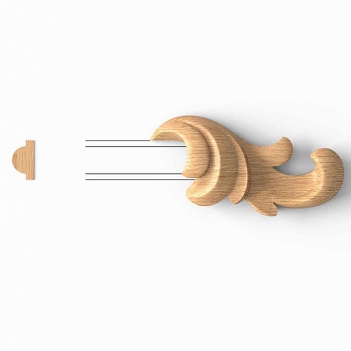 CLASSIC-STYLE WOODEN MINIATURE FLORAL ONLAY FOR MOULDING, RIGHT