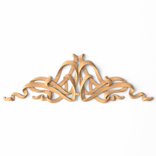 Art Nouveau wooden decorative ribbon center onlay