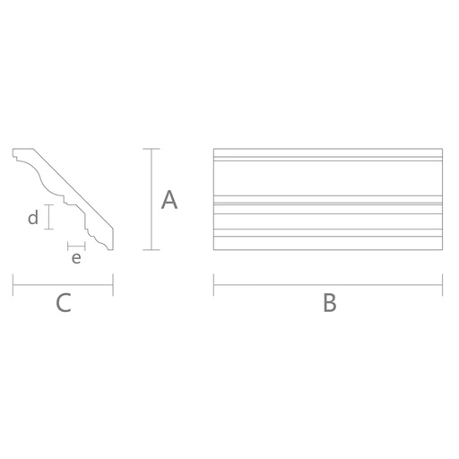 UNPAINTED CROWN MOULDING FROM SOLID WOOD