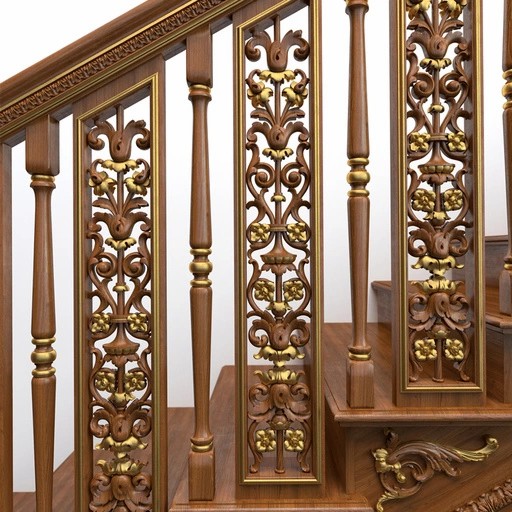 CLASSIC STYLE DECORATIVE INTERIOR STAIR SPINDLES FROM SOLID WOOD